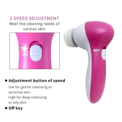 Electric 5-in-1 Facial Cleansing Brush